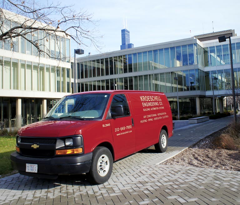 Kroeschell Service Van Outside Uic